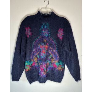 Studio by Michelle Stuart Vtg mohair blend colorful sweater size M #10-1571